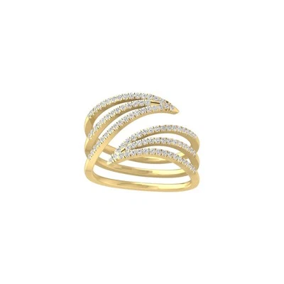0.4Ct Lab Grown Diamond Bypass Ring Size 7 10K Yellow Gold Gift for Women 2.45gm - Image 1 of 4