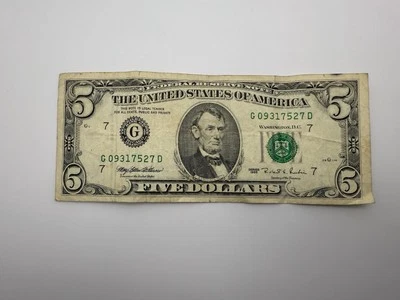 1995 Series | 5 Dollar Bill | Legal Bill | RARE Collectable   - Image 1 of 4