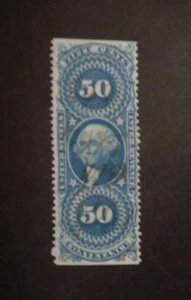 Estampilla de ingresos de EE. UU. R54B 50c pieza de transporte Perf primera edición 1862-1871 - Imagen 1 de 2