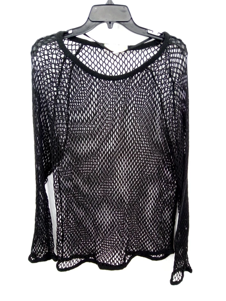 Suéter Staring at Stars Mujer Grande Negro Tejido Abierto Crochet Grunge Años 90 Retro Foto 1 de 4