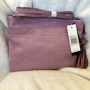 The Sak Collective Tomboy NEW Mauve Exotic Print Leather Crossbody 107928 $109 - Picture 1 of 10