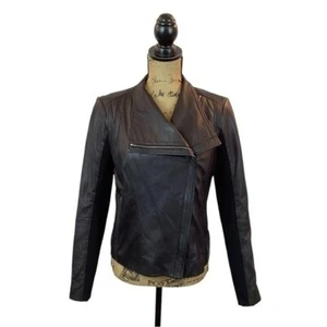 NWT TROUVÉ Jacket Womens Medium Nordstrom Leather Moto Jacket Black - Bild 1 von 11