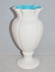 ERPHILA CZECHOSLOVAKIA Porcelain Two Tone Ivory & Blue 8" VASE - Picture 1 of 5