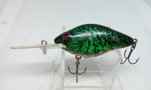 VINTAGE Natural IKE Green Perch 2 3/8" Deep Diving Crankbait Fishing Lure - Picture 1 of 7