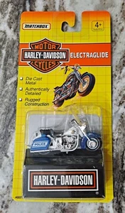 1993 Vintage Matchbox Harley Davidson Electraglide Police Motorcycle White  - Picture 1 of 3