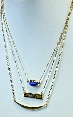 Inspired Life 3 Layered Chain Peace Necklace 18", New - Image 1 of 4