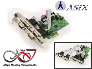 Card PCIE SERIE RS232 4 PORTS COM DB9 - LOW HIGH PROFILE - CHOICE VOLTAGE 5V 12V - Picture 1 of 1