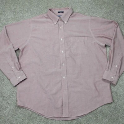 Camisa Croft & Barrow Para Hombre 17, 36 Roja Resistente a las Arrugas Oxford L/S Algodón/Poliéster Foto 1 de 4