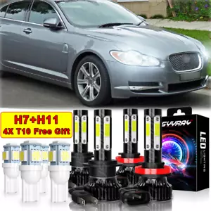 Combo LED faro Hi / Lo Beam Bulbs Kit 6000k para for Jaguar XF 2009-2013 - Foto 1 di 9