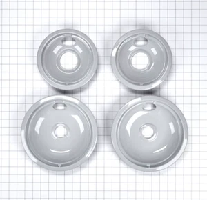 Authentic Whirlpool Burner Drip Pan Set Grey 2-6" 2-8" W10291024 - Picture 1 of 4
