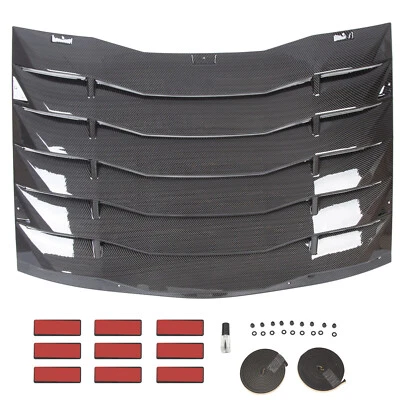For Charger Sedan 2011-2023 Carbon Fiber Style Rear Window Louver Sunshade Vent - Image 1 of 4