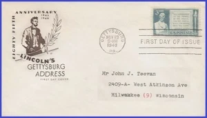 USA5 # 978 ADDR HOUSE OF FARNAM FDC   Gettysburg Address - Picture 1 of 1