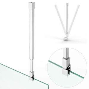 Stabilisator Deckenhalter Glas Halter Stange Duschwand 25-40 cm HS19 Eckig Chrom