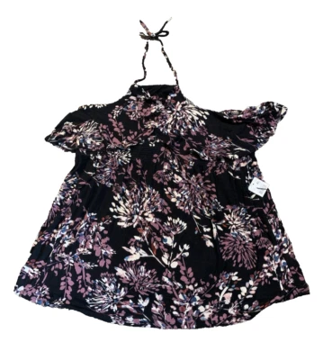 NWT! Motherhood Maternity Summer Halter Smocked Floral Top - Size XL - Image 1 of 4