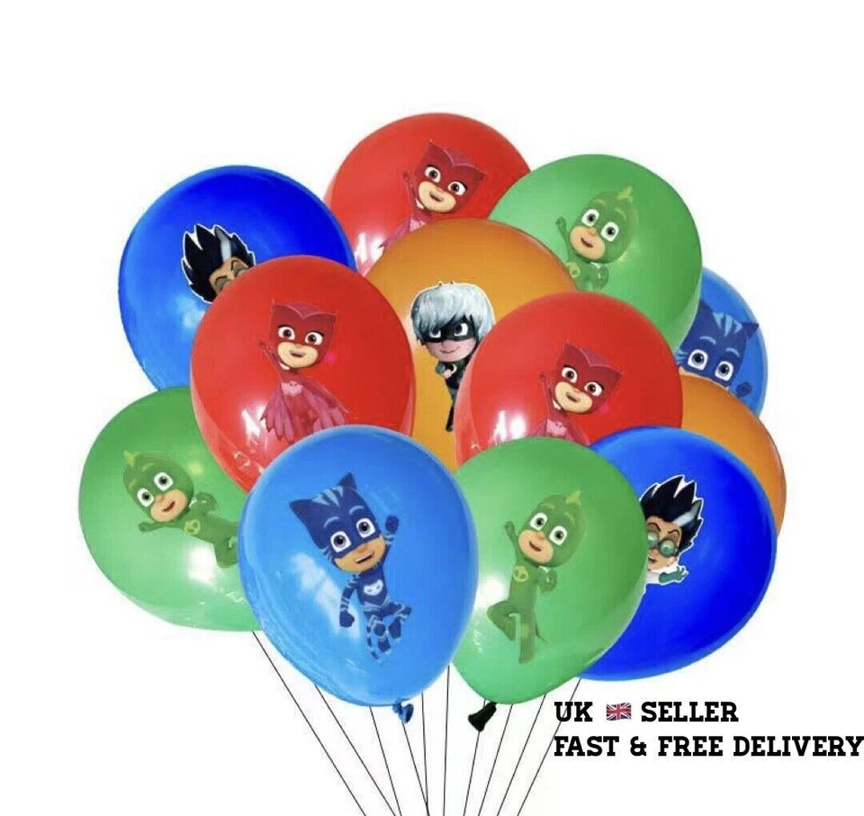 10 X 12" PJ MASK Multi Colour Latex Printed Balloons Birthday Party,