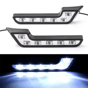 L Shaped Driving Fog lights Lamps Kit 6LED For Car Car Front Bumper White 1Pair - Picture 1 of 18