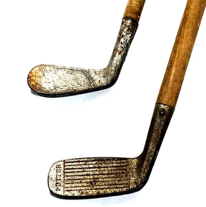Antique Putter and Mashie Hickory Wood Shaft Forged Golf Club 31" Iron Youth RH - Picture 1 of 16
