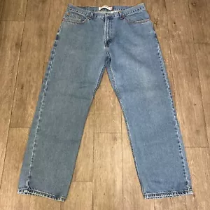 Jeans Levis 505 blu uomo 38 X32 denim rosso linguetta vestibilità regolare gamba dritta - Foto 1 di 8