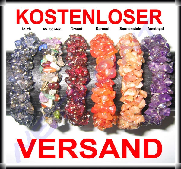 Edelstein Armband Amethyst, Karneol, Sonnenstein, Iolith, Granat oder Multicolor - Bild 1 von 1