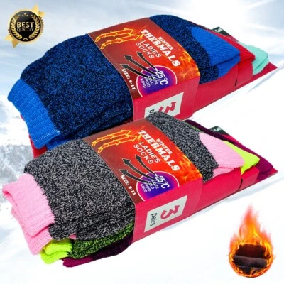 6 pares de calcetines térmicos térmicos térmicos de invierno para mujer de alta resistencia cálidos talla 9-11 Foto 1 de 4