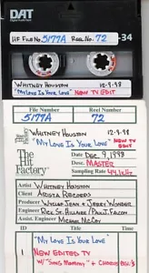 -Original- 1998 -WHITNEY HOUSTON- The HIT FACTORY MASTER Recording DAT Tape - Foto 1 di 6