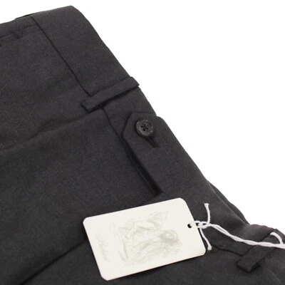 Belvest NWT Flat Front Dress Pants Size 44 28 US Solid Dark Gray 100% Wool - Image 1 of 4