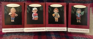 Lot 4 Hallmark Keepsake Ornaments Garden Elves Collection Lot - Picture 1 of 5