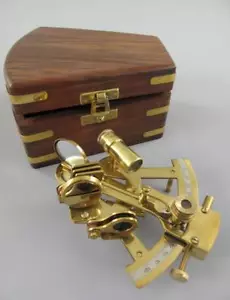 Messing Sextant in edler Holzschatulle mit Messing Montur - Seefahrt Nautik - Bild 1 von 6