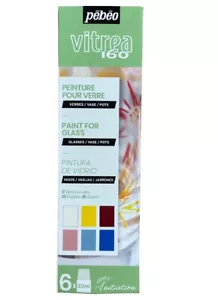 Pintura de vidrio Pebeo Vitrea 160 6 x 20 ml horno a base de agua colores mixtos 756461 - Imagen 1 de 5