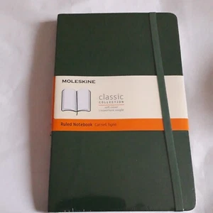 MOLESKINE NEW SEALED 192 RULED PAGES LARGE NOTEBOOK GREEN SOFT COVER 21 X 13 CM - Picture 1 of 2