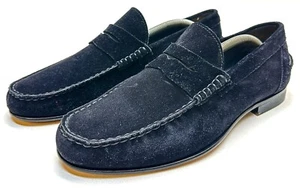 Zapatos de vestir mocasines de cuero gamuza negro para hombre talla 10 - Imagen 1 de 11