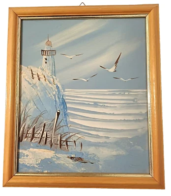 Vintage Ölbild auf Malkarton in Holzrahmen 27 x 23 cm - Bild 1 von 4