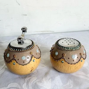 Shaker sale e macinapepepe vintage fiorentino disegnato a mano - una coppia - Foto 1 di 8