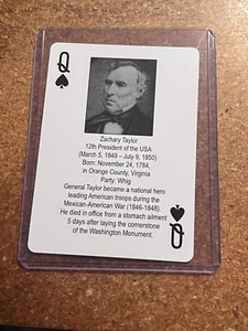 2011 Arcturus LLC The Presidents Playing Cards # Queen of Spades Zachary Taylor - Picture 1 of 2