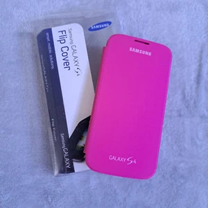 Samsung Galaxy S4 Pink Flip Cover Phone Case i9500 IV folio m919 OEM - Picture 1 of 5