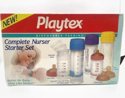 Vintage SEALED! Playtex Drop Ins Disposable Bottle Complete Nurser Starter Set - Image 1 of 2