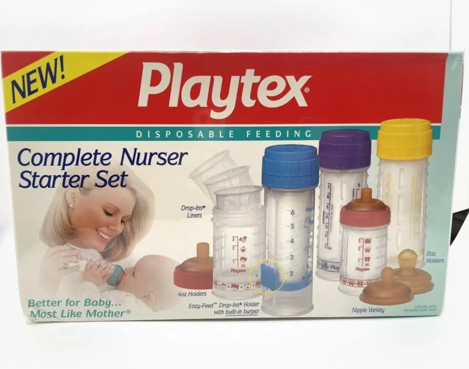 Vintage SEALED! Playtex Drop Ins Disposable Bottle Complete Nurser Starter Set - Image 1 of 2