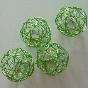 Wire Balls Spheres Decoration Wedding Design Table Green 40mm DIY - Picture 1 of 4