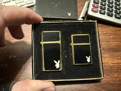Vintage Playboy Mini Brass Lighter Set Minix - Image 1 of 4