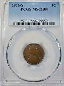 1926-S Lincoln Cent - PCGS MS62BN - Picture 1 of 4