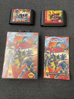 X-Men  Sega Genesis Complete In Box CIB & X-Men 2 Clone Wars Game Only - Image 1 of 4