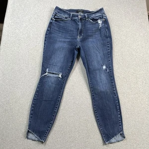 Judy Blue Jeans Womens 14W 32x27 Slim Stretch Distressed Raw Hem Denim Preppy - Picture 1 of 17