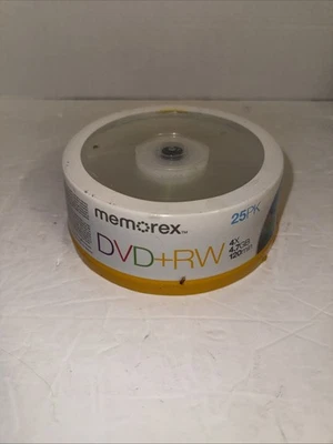 Memorex DVD+RW 25 Pack Paq 4X / 4.7GB / 120 Min Rewritable Disc NEW SEALED - Image 1 of 4