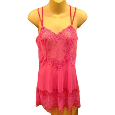 Wacoal Embrace Lace Pink Sheer Chemise Lingerie Nightgown Size Small B58 - Image 1 of 4