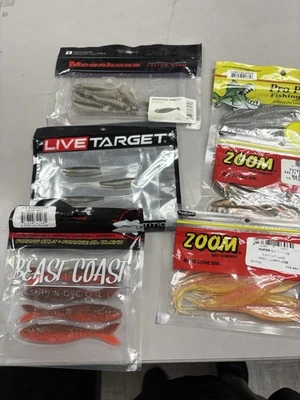 bass fishing soft plastics lot Hazedong Super Fluke Spinnerbait Chatterbait Jig - Image 1 of 4