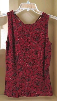 IZ Byer California Women's Dress Top Red Sparkle Stretch No Sleeve  Size M - Image 1 of 2