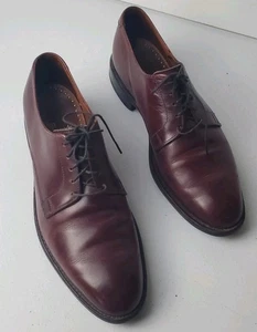 Allen Edmonds Suttrr Shoes Mens 9 D  Burgundy Leather Plain Toe Oxford Lace Up - Picture 1 of 11