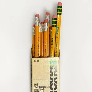 Vintage Dixon Stiftebox mit 2 1388 Ticonderoga und 8 3594 Trimline Bleistiften - Bild 1 von 8