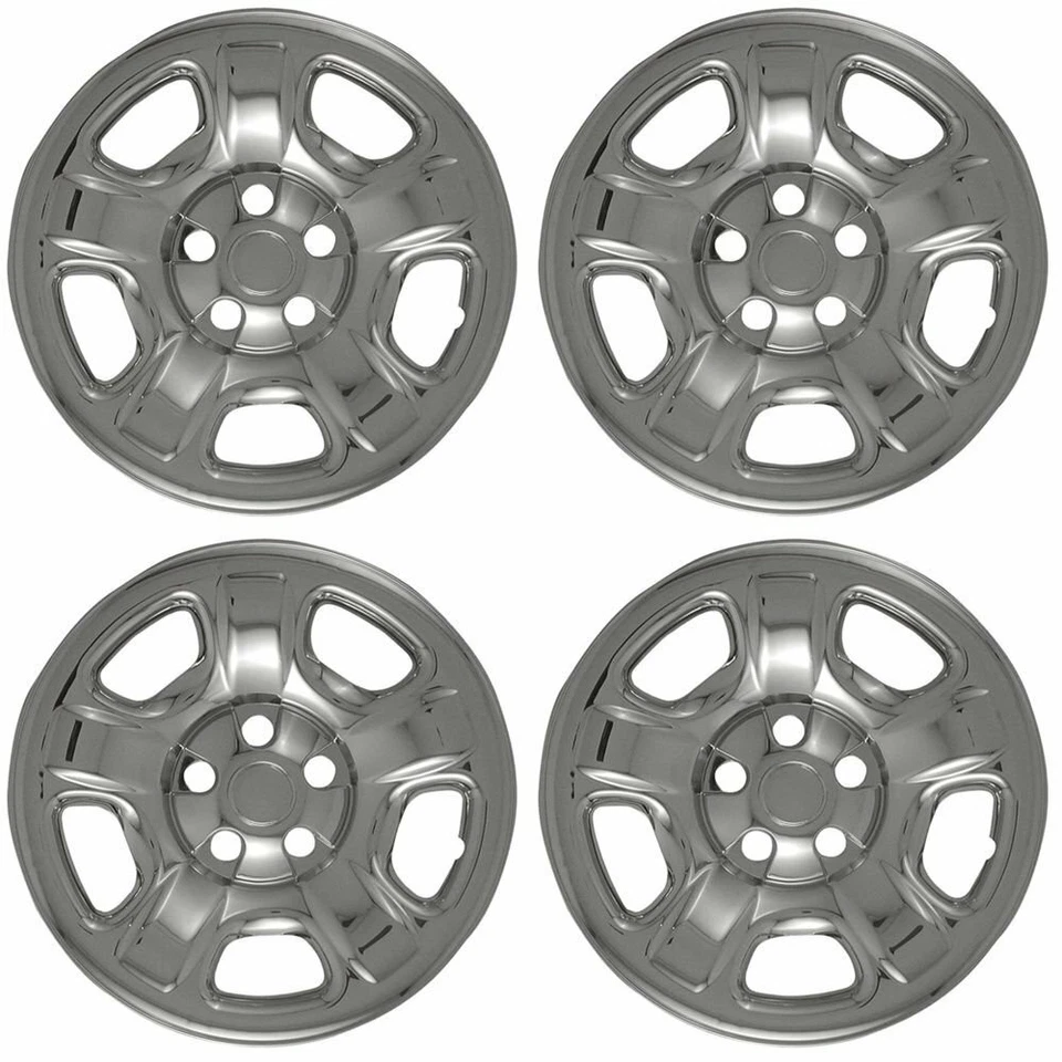 Set of 4 Chrome 16 inch Impostor Wheel Skins for 02-07 Jeep Liberty Rim Covers — 第 1/4 张图片