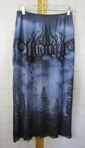 NWT Dolls Kill House of Widow Blue Haunted Forest Midi Skirt Fairy Goth Size M - Picture 1 of 6